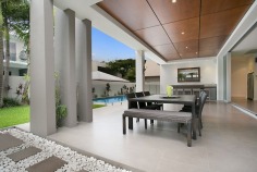 This home is situated on a double block of 810m2 and is unrivalled in proportions and elegance to anything else and also offers a once in a life time extravagance to the discerning buyer.
Providing an unsurpassed standard of living, the owners of this home have thought of everything. From the vast casual entertaining downstairs with a large bar, connoisseur's wine cellar and TV lounge opens fully to the private pool terrace. Adjoining the executive study is an artist's studio with perfect north-east daylight, while across the wide hallway is a large sound-proof home theatre.
Every necessity and luxury has been catered for in this 5 king bedroom and 4.5 vogue bathroom masterpiece. From the minute you enter, the calibre of the property is obvious! From this position it is absolutely perfect. Located meters to the breathtaking patrolled beach and due to the substantial block size your complete privacy is assured.
Additional features:
* 7 years young
* Only metres to patrolled surf beaches
* Over 80 squares on 810m2 double block
* 5 king size bedrooms, 4.5 vogue style bathrooms
* Master with huge walk-in robe and ensuite with spa
* Large sound-proof home theatre, connoisseur's wine cellar and artist's studio
* State of the art designer kitchen with butler's pantry
* Spotted gum floors, gas fire to living
* Sparkling in-ground pool with private terrace featuring a wet bar
* Enormous designer laundry, vacumaid
* Ducted air, Bose sound, 3-car garage
I can assure you that an inspection will not disappoint.