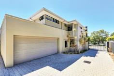 1/217 Coode St , COMO WA Light, modern home in close proximity to the city and CBD. Situated in a great location, this inviting street front townhouse is sure to impress. A secure entry gate and formal entry lead you into a spacious well maintained home. The open plan kitchen overlooks the dining and family/lounge room both with sliding doors onto the tranquil entertaining area. Stainless steel appliances, Caesar Stone bench tops, breakfast bar add a touch of class to the modern kitchen. Sliding glass doors allow easy access to a big outdoor undercover pergola with retractable awning � ideal for all year round entertaining. Also on the ground floor, there is a study/4th bedroom, powder room, laundry and direct access from the double garage into the residence. Upstairs, there is another living area, complimented by a Juliet balcony. The main bedroom is spacious and incorporates an ensuite and large walk in robe. The second and third bedrooms have double built in robes and are serviced by the family bathroom. This is a low maintenance residence you would be proud to own. Be quick to view! KEY SELLING FEATURES � Spacious double size bedrooms � all with robes � Master with ensuite � double vanity and walk in robes � 2 Living areas � Chef�s kitchen with Caesar Stone bench tops, breakfast bar � Open plan dining room � Study/4th bedroom � Powder room � Family bathroom � with bath � Reverse cycle air conditioning � Ducted Vacuum � Double garage with remote controlled door � Direct access into the home from garage � Lovely grassed front yard with secure entry gate � North facing undercover entertaining area with retractable awning and water feature � Security screens to lower level � Security system � Alarm � No common walls � Pets Allowed � Close to state and private schools, shops, transport, river and CBD Rates / Costs Water Rates:$1025.05 p/aCouncil Rates:$2218.25 p/aTotal Fees:$3243.30 p/a