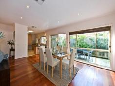 2/13 Bellara St Manningham VIC 3108 Sensational single level villa - one of only two - enjoying total
peace and seclusion in this tranquil leafy environment convenient to all
facilities just moments to public transport and close to Westfield
Shopping Centre, excellent local schools, walking tracks, parklands plus
offers easy city access via the Eastern Freeway.
Accommodation: Entrance hall, spacious living room, stylish well
fitted modern kitchen with stainless steel appliances and excellent
cupboard space, north facing casual meals/family living room opening to
delightful paved outdoor entertaining area and garden, 3 generous
bedrooms with built in robes (master with ensuite and walk in robe), 2nd
bathroom, European laundry facilities, remote control lock up garage
plus carport.
Features: Polished timber floors, gas ducted central heating and cooling, ducted vacuum, security alarm.
