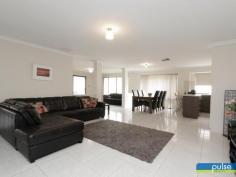 Property for sale in Carramar, 32 Collanda Circuit, Sue Rayner : Pulse Realty CREATE YOUR DREAM ABODE
Large open plan family home with neutral décor! It
offers theatre room, a study, plus a kids activity corner, family living
space and spacious kitchen, and shoppers access from garage, but if
bedroom size matters then THIS IS for you! All four bedrooms are double
sized! Family living flows to alfresco entertaining and appealing 615sqm
block. A must see, offering you super potential to create your dream
abode!