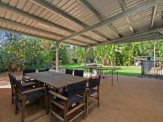 7 Ellison Court Anula NT 0812 Perfectly appointed to capture the true essence of the Territory, most of your time will certainly be spent enjoying the outdoors. Situated in a family friendly suburb, in a quiet cul-de-sac with access to lush parklands; this gorgeous three bedroom one bathroom home is sure to please the whole family. The home has loads of additional features and special touches that are rarely found; a man made beach which the kids will love; a large undercover area and built in bar which overlooks the sparkling swimming pool with gorgeous rock waterfall. Beautiful established gardens and full length verandah to one side of the home. Positioned on a huge 1200sqm block with a double carport, fully fenced yard for added privacy and a garden shed for dad! The home has great street appeal and is situated amongst other quality homes. Inside the quality continues with a tastefully renovated as new kitchen, with lots of bench space and breakfast bar, a lovely balance of colour and natural tones add to the appeal. The living area has great cross ventilation and space for the whole family to enjoy. All three bedrooms are roomy with robes and air conditioning throughout the home. The bathroom comprises of a shower over bath and a separate toilet, the internal laundry has direct access to the outdoors. The beautiful features that this home invites assisted by the family friendly suburb and large open spaces mean this home is certainly one worthy of inspecting and is certain to make a great home for the owner occupier or investor alike. Presently tenanted until 10th March 2015, with a great tenant in place, achieving $650 per week. Council Rates $1424.29 per annum Built in 1980