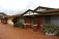 2/25 Mosaic St E Shelley WA 6148 Be quick. This immaculate 3 bedroom strata home is in a neat and tidy group of 4 villas in a cul de sac location near the Canning River. Offering sizeable accommodation, including separate lounge. Main bathroom /semi
ensuite to main bedroom with separate wc. The new chefs’ kitchen with
ample cupboards and breakfast bar enjoys an outlook to the all seasons outdoor patio entertaining area and garden. A double carport with auto door also gives access to the private patio area.
Strata levies a nominal $400 per year, includes your home insurance .
Extras include; ducted evaporative air conditioning , gas bayonet, gas storage HWS, security doors, storage room and built in robes.