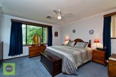 2/208 Canns Rd Bedfordale WA 6112 This wonderful property is not too big, it’s not too small, it’s just
perfect for those who have a horse or two. With a lovely big dam and
permanent creek, you get to have lovely green paddocks all year around. There
is also 2 stables and an arena. As you turn into the drive and cross
the little bridge over the creek, all of a sudden you realise that the
stress of city life is behind you. The home sits right at the back of
the block and has been designed to take in a commanding view over the
whole 5 acres down the valley.
The home won’t disappoint either with loads of living space, good
sized bedrooms, a huge study to run your home business from plus a big
powered workshop and lovely cool pool for those hot summer days.
Ducted air conditioning Below ground pool Space for everyone Loads of parking This is living