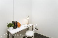 309/43 Terry Street Rozelle NSW 2039 Situated on the peaceful & sunny north side of the tightly held boutique 'Atelier' complex this top floor one bedroom apartment + study features soaring Cathedral ceilings that accentuate light & space. Just a moments stroll from express public transport, The Bay Run, Bridgewater Park & the harbour foreshore along with Darling Streets cafes, restaurants & pubs. Property features include; - Spacious covered balcony with louvre shutters to angle light & sunshine, as well as protection from the elements to enjoy year round entertaining - Additional study area/ home office or potential short-term guest accommodation - Modern & sleek kitchen with charcoal colour scheme & stainless appliances - Spacious sun-filled interiors - Large bedroom with mirrored built-in wardrobes - Designer bathroom & separate internal laundry with dryer - Secure under cover car space with an oversized 9.5sqm storage cage - Lift access to apartment, undercover visitor parking & security complex - Pet friendly - On-site restaurant, physio & convenience store