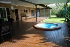 75 Horne Road Bees Creek NT 0822 The property has a three bedroom home with air conditioning a sunken lounge and spa surrounded by a lovely deck. It has a lovely kitchen with stainless steel appliances and quality cabinets there are security screens and a lovely front deck. There is also a large shed with loads of parking and storage space the shed also has its own studio apartment with a separate bathroom The property is situated close to amenities and is far enough away from the main roads so it is very peaceful..