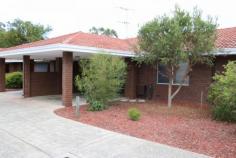 4/15 Hamilton Street, OSBORNE PARK WA 6017 First home or investment you cant go past the size and location that this lovely 2 bedroom villa has to offer. Size 69m2 of living area + courtyard + carport. Quiet cul-de-sac location so close to the city yet within walking distance to Main St caf strip, cafes, shops, schools, public transport and amenities. Huge potential to further modernize and profit in this well sort after location. Bonuses include - 2 bedrooms, main with built in robes, brand new slim line blinds - Open plan lounge/dining area with gas bayonet, skylight - Reverse cycle air conditioner ( Panasonic ) - Kitchen open plan to living, electric oven, good cupboard space - Bathroom bath/shower, modern vanity & fittings - Linen cupboard - Own laundry, built in cupboards, separate door to courtyard - Separate toilet - Security doors front and back - Carport at your door - Private rear courtyard with patio - Brand new electric hot water system - Well cared for complex