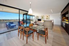 6.02/150 Walker St North Sydney NSW 2060 Luxurious east facing brand new spacious apartment.
Filtered Harbour views, Open plan living, separate family area (or 4th bedroom), alfresco balcony.
Extra wide frontage with full height glass maximising views and light.
Ensuite with under floor heating.
Exceptionally designed and finished to the finest standards including
travertine flooring & ceasar benchtops, Smeg appliances, ducted R/C
airconditioning, ample storage and excellent security plus A/V
intercom.
Secure car space plus additional large basement storage area.
Roof top communal BBQ area with panoramic Harbour views.