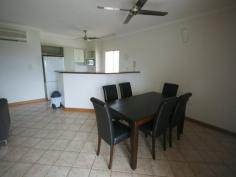 13/6 Houston Street LARRAKEYAH NT 0820 Situated above the Gardens Park Golf Course, this fully furnished & equiped apartment is part of the well presented 'Golf Links' complex and is within walking distance to Darwin CBD, Mindil Beach, restaurants and Casino. The apartment presents well and offers split system air-conditioning throughout, quality appliances and fittings, ceramic tile flooring are through the high use areas. Dining and lounge areas span the width of the apartment at the front and lead out to the spacious balcony which is perfect to entertain & take in the views. The kitchen is of good design and offers adequate bench and storage space, electric appliances and a dishwasher. The master bedroom is well featured with wardrobes & ensuite featuring corner spa bath. The second bedroom has built-in wardrobes with sliding timber doors. Security to the complex is enhanced by dual electronic gates driveway gate and secure pedestrian access with intercom; two covered car parks and a storeroom are allocated to the apartment.