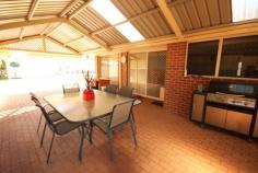275 Sixth St Wonthella WA 6530
BIG N BEAUTIFUL - CENTRALLY LOCATED
Taking advantage of a central location with plenty of room to move
is such a unique combination that this home is just about a one-off.
A large family home where the kitchen overlooks the spacious interior
that includes such extra features as a games area, separate lounge, kids
activity and open plan living, all complimented by the added room to
move outside. Over 120m2 of protected patio look out over the artificial
lawns and gardens, a below ground pool and a large powered shed with
rear access. You will be able to enjoy outdoor living all year round.
The home itself is 11 years of age and has been with these owners for
the majority of time and has been well loved. Everything is neat and
tidy, with ducted evaporative throughout the home, a split system in the
master and ceiling fans to the bedrooms.
Security lights and shutters are a bonus, as well as plenty of cupboard
space.
A delight to view this home!!
CALL DAVID SORGIOVANNI 0407 388 048
