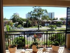 9/48 Coolangatta Road, Coolangatta, QLD, 4225 Walk to beach!! Clean and Tidy 3rd Floor Unit with 2 bedrooms with built in wardrobes & main with spacious en-suite. Double glazed windows, tinted windows in both bedrooms and sliding block out panel blinds in living area as well as new quality blinds and timber flooring throughout. Pantry and extra cupboard space in kitchen. Large private patio with new sliding shutters Washing machine and dryer included. Double car spaces with plenty of shelving. Close to Airport, Public Transport, Major Shopping Centres, cafes & restaurants. Walk to the beach. Secure entrance, pool and BBQ area and well maintained gardens in the complex.