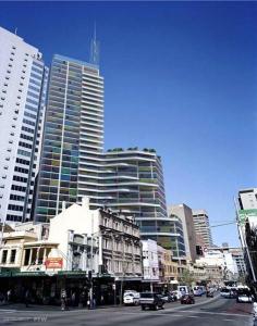 710-722 George St Haymarket NSW 2000 This stunning apartment is set to impress, boasting a spacious open plan living/dining area, two double bedrooms with built in wardrobes, modern kitchen with stone bench tops and gas appliances, two immaculate bathrooms (master ensuite) and reverse cycle air-conditioning. The security building with intercom further benefits from one generous secure car space and storage cage. An excellent location places the building in close proximity to shops, transport, and all amenities.