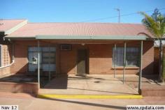 2/18 Ward Street Whyalla SA 5600 $190,000 What a little beauty, situated in prime location this two bedroom unit is one not to miss. Offering large lounge room with air-conditioner and high ceilings which continue right through creating that spacious feel. Carpeted throughout main areas, kitchen being vinyl floor covering. Original, but clean and tidy bathroom/toilet with separate bath to shower. Main bedroom large with ceiling fan with second bedroom being of generous size also. The original kitchen/dine room overlooks the city of Whyalla and leads to the laundry which leads to rear yard. Rear yard has been cemented for low maintenance and includes garden shed. Front yard with carport and low maintenance garden. Land area approx.: 206m2. For the investor, property is currently tenanted at $250/week until 22/12/2014 fully furnished.