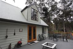 17 Bates Rd Blackwood VIC 3458 $295,000
An easy walk into the centre of Blackwood for a coffee or meal this
lovely 2 storey cottage is set on a large elevated block (1543m2
approx.) with a wonderful out look into the treetops. On the lower
level there is the kitchen, dining area, a bedroom, combined
bathroom/laundry, toilet and a lounge area with a modern gas/log fire
and French doors opening onto a large elevated deck for you to relax,
enjoy the native birds and tranquillity or to enjoy outside dining. The
top level has a large bedroom, en-suite with a spa bath and a lovely
sitting area to read or simply enjoy the wonderful view. An inspection is the only way for you to appreciate what this interesting cottage and beautiful Blackwood has to offer.