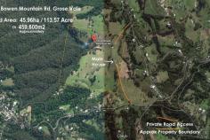 10 & 12 Bowen Mountain Road Grose Vale NSW 2753 City Edge, Country LivingRight at the fringe of the Blue Mountain with breath taking views to the greater Sydney city.
From as little as $8-$9 per square meter, opportunity to secure 1 or 2
title totalling 113.56 acre or 459.600m2. Room to build your dream
country estate on top of the hill and take advantage of those enormous
views towards the East.
10 Bowen Mt Rd (63 acres):
Currently sits a 16y.o contemporary home with 4 bedrooms + Study, 3way
bathroom + ensuite. Large double 7x7m auto garage door, in-ground pool
and a massive pergola overlooking the valley. There also a massive 14.5m
x 14.5m American barn workshop with auto doors, 3 phase power &
bathroom facility. Price Guide: $2.5 million
12 Bowen Mt Rd (50.5 acres):
Auto door colour Bond American Barn (aprox 150m2) with own Kitchenette
and Bathroom facility while building your dream home STCA on this ideal
spot up the hill to capture the views. Massive water catchment and
irrigation outlet system throughout the property. Price Guide: $1.5
million
Both properties are currently used for stocks and fully fence off
paddocks, can be purchase separately or joint, great future potential
for subdivision or development STCA. Why not own yourself a large parcel
of Australia's Real Estate Now. Please call Terry on 0419 601 890 for
more details
Other Features: Ducted Air Conditioning, Dishwasher, Walk-in pantry,
Steel frame home with colour bond roofing, 2 hydraulic gate and Bus at
the door. Unlimited water + gravity feed dam, each has a stock loader,
underground bore and private road access.
Vendor's Comment: Quiet and peaceful surrounds, rolling hills, amazing
views, birds and wild life makes our home more like living in a resort.
Breakfast on the outside Patio is so relaxing soaking up the whole rural
aspect that surrounds us. I just love this!