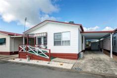 109/68 Pacific Highway Blacksmiths NSW 2281 Come reside seaside
In this immaculate
and welcoming manufactured home positioned in idyllic location within
the over 50's Lakeside Village Sunstrip Park. On entering the
home you are greeted by clean, crisp fresh lines and a delightful beach
theme with open plan sun filled living areas, split system air
conditioning, gas cooking and heating. There are two double sized
bedrooms both with built ins and a generous laundry and bathroom area to
accommodate the home. The property could also be suitable for someone
with disabilities with wheelchair and wider hallway access, lower light
switches and power points and cooking facilities. Surrounded by
quality homes, well maintained grounds, swimming pool and social
hall/club for your enjoyment. Perfect location close to channel,
Blacksmiths Beach, transport, shops and park areas. This amazing lifestyle opportunity awaits you. Call today for your viewing.