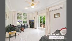43 Eastview Ave North Ryde NSW 2113 CHARMING HOME OR DUPLEX SITE (S.T.C.A.) 689 sqm corner block-no easements! Delightful light & bright family home Lounge, ultra modern kitchen, dining Alfresco entertaining, R/C air-conditioning, timber floors Top location, walk to bus, rail, shops & schools Close proximity to Macquarie Uni & Business Park Another top property marketed by Grant Fletcher and Janet Fletcher of Ray White North Ryde. Set privately on a large 689 sqm block is this charming permalum clad family home. Take advantage if its sizeable land to build a luxury home or duplex (STCA) or move in as is and enjoy all that this delightful home has to offer. Featuring high ceilings, polished timber and tiled flooring, light and bright interiors, two reverse cycle air conditioning units and fans. Enter to a spacious tiled lounge room with French doors opening to the terrace. An ultra modern kitchen and large adjoining dining area also accesses the alfresco covered entertaining to the rear. Four bedrooms (bedroom four ideal as home office/nursery). Delightful tropical gardens and grassed child's play area, this home is for sale by auction, if not sold prior.