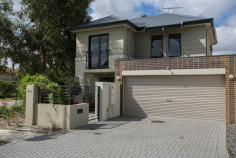 22B Belgrave St Maylands WA 6051 This stunning architecturally designed 6 years young home is located in a strongly favoured enclave of Maylands. Enter
via the secure front gate through a tranquil courtyard to the front
door. The lower level consists of passage, separate laundry, powder
room and open plan kitchen dining living area. Upstairs are the 2
bedrooms and 2 ensuite bathrooms. FEATURES Remote controlled double lockup garage Storage area and workshop in garage Access to the rear of the property through the garage as well as a side path PV Solar Panels on the roof for cheaper power bills Bamboo flooring on the lower level, staircase and upper landing Carpeted bedrooms Juliet balcony off second bedroom Recessed halogen lights throughout European stainless steel appliances in kitchen including fully integrated Dishwasher Ceasar stone benchtops throughout Double Stainless sink Fully ducted reverse cycle air-conditioning with 2 condensers for zoned climate control Instant Gas HWS Fully reticulated established garden Smart Wired Three Phase power Built in robes in each bedroom Green Title – No strata fees or Corporate Body to answer to Parking for 4 cars Security screens throughout Opposite a large well maintained park Corner block City glimpses