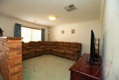 11 Dimbanna Court Lavington NSW 2641 340,000 WOW, 22sq's of living, 4 bedrooms plus a study offering excellent entertainment space inside & out. Positioned at the end of a quiet court, offering country views of Red light Hill, the home includes a 7.5m x 7.5m double lockup garage plus excellent side access if you have a boat or caravan to store. The current owners have created a 2 way bathroom off a bedroom and is wheelchair friendly. A teenage daughter would love it! The home also features a formal lounge, 2nd living room, timber kitchen with gas cooktop, electric oven & dishwasher. The master bedroom includes a walk-in robe and of course, your own private bathroom. The home boasts ducted heating, ducted cooling, built-in robes throughout, a large covered outdoor entertainment area. To top it all off, 5kW of solar panels have been installed for energy efficiency in the home. The block is a good sized 787sq's with established gardens. The home is tucked away in an exclusive part of town with good access to schools, shops, a childcare facility, sporting field and transport. This home is a must to inspect. Property Features Property ID 12112263 Bedrooms 4 Bathrooms 2 Main bathroom offers 2 way access from bedroom plus wheelchair friendly shower Garage 2 7.5m x 7.5m double lock-up garage Kitchen Timber kitchen with gas cooktop, electric oven, dishwasher Lounge Formal lounge, 2nd living room Front Yard Side access, solar panels Back Yard Large covered outdoor entertainment area Air Conditioning Ducted heating & cooling Close to schools, shops, childcare, sporting field, transpo Inclusions Fixed floor coverings, curtains, blinds, light fittings, T.V antenna, dishwasher Land Size 787 Square Mtr approx. Rates $1305.82 Yearly Built In Robes Yes Dishwasher Yes Ducted Cooling Yes Ducted Heating Yes Outdoor Ent Yes Study Yes