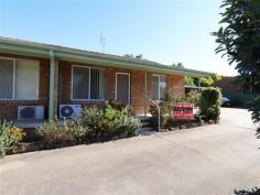 4/5 Dunlop Close Singleton NSW 2330 $169,000 GREAT PRICE UNDER $170,000!! * RESERVE OUTLOOK * LOW MAINTENANCE LIVING Tidy two bedroom end unit in a well kept complex of just 4 * quiet cul-de-sac position and adjoining and overlooks reserve * carpeted main lounge with split system air conditioner * combined kitchen and dining area * internal laundry with access to rear courtyard * main bedroom double in size with large window looking over reserve * functional bathroom * detached carport * walking distance to school, shops, RSC Club and sporting fields * low maintenance living in a small unit complex * easy renovation with quick posession available and all at a great price! Council Rates $1300 p/a Strata Levy $520 p/q