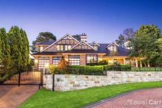 10 Glendale Grove West Pennant Hills NSW 2125 Sandstock Manor - a palatial haven of luxury Welcome to Sandstock Manor, a palatial haven of luxury and custom design that offers the astute entrepreneur an enviable package of absolute comfort, privacy & opulence. Built to meticulous standards, with an elegant gated frontage & manicured gardens, combining urban convenience with estate-like tranquillity. Secure your families investment today, reap the benefits afforded by the 1KM proximity to Cherrybrook Train Station. Set on 1,310m2, on the market by the original owner, it's an outstanding opportunity in a coveted enclave. Immediate access to bus stops for M2 city & local schools, minutes walk to Coonara Village & a plethora of local parks, the epitome of lifestyle convenience! The home offers an unparalleled convergence of luxury and nature. With privacy afforded by opaque vegetation, it provides a sanctuary for contemplation and an exciting space for large scale entertaining with a sequence of outdoor living zones including a sparkling inground pool and cabana as centrepiece. Relax and unwind by poolside level lawns or on the complete wraparound veranda that commands majestic district views or perhaps an outdoor viewing of your favourite film undercover with the in built waterproof flat screen TV. With a double brick ground level, this home encapsulates the art of creating a wonderful balance between form and function. A wealth of sun drenched interiors are designed to take in full views to the outdoor haven. Formal lounge boasts wet bar and open sandstock fireplace; the perfect spot to host cozy indoor gatherings. Other spacious living areas include formal lounge, large rumpus/casual lounge, and versatile sun room/casual lounge with a second fireplace and bay window. The ultra-modern showcase kitchen presents as new and is spectacularly appointed with a diverse range of features including an extensive collection of european stainless steel gas appliances, soft closing drawers, built in wine fridge, dishwasher and waterfall caesarstone benchtops. Accommodation offers the flexibility to suit each family's individual needs housing 5 bedrooms all with built in robes plus a large study/home office or 6th bedroom if required. The master wing encompasses a luxurious en-suite, expansive dressing room, sitting area and balcony access. There are 4 bathrooms in total, 2 fully renovated to the highest specifications with superior contemporary finishes. Special features: *Original Sandstock full brick lower level; upper suspended concrete slab. Keeps the home cool in summer and warm in winter *Ducted reverse cycle air-conditioning *Triple automatic garage with mezzanine storage; granite wet bar, 3m high ceilings *2 sandstock open fireplaces, gas heating points *New carpets throughout, new paintwork *Wrought iron electric gates, galvanised, painted & powder coated, outdoor tv *Intercom system, terracotta roof tiles *5 stage watering system, new gutters