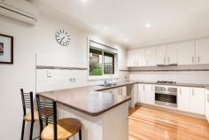 2/37 York Street Eltham VIC 3095 $630,000 - $690,000 Private, practical and pretty Sale by SET DATE 11/4/2017 (unless sold prior) Enjoying a private position to the rear of the block and plenty of low maintenance appeal, this outstanding home is only moments from central Eltham shops, cafes, bus and train station for complete ease of living. Featuring polished timber floors and a light neutral decor, the inviting interior begins with a good-sized lounge room and spacious kitchen/meals/living zone with modern cabinetry, stainless steel appliances and courtyard view. There are also 3 comfortable bedrooms with robes (master with walk-in robe and ensuite), central bathroom and full-sized laundry. Time spent outdoors will be a pleasure in the peaceful courtyard garden, while additional features include ducted heating, evaporative cooling, air conditioning and secure double garage. Live moments from Eltham's vibrant cafe culture, with easy access to parks, major road links and the CBD - it couldn't be easier! Photo ID Required Features Ducted Heating Built-In Robes Evaporative Cooling Price Guide: ESR: $630,000 - $690,000 | Land: 277 sqm approx | Type: House | ID #553649