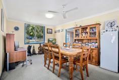 4208 Giinagay Way Urunga NSW 2455 $445,000 - $465,000 Positioned on an easy care 477m2 corner block this property is ideal for those wanting to downsize their yard work and upsize their lifestyle! Well presented throughout, the home is of good proportion offering: 3 bedrooms, a cosy lounge room plus a spacious open plan kitchen and dining area. Outside the rear entertaining deck faces north / east capturing both beautiful sun and cooling sea breezes, it's the perfect spot for a quiet morning cuppa or a raucous family BBQ. Car accommodation is really well catered for here, with a double lock up garage plus a high clearance single carport ideal for those with a motorhome, caravan or boat.