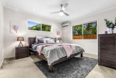 1 KOORINGAL STREET TINGALPA QLD 4173 $625,000 Wonderfully located in the high demand suburb of Tingalpa and within close proximity to Moreton Bay, schools both public and private, Wynnum Plaza and Aldi, Cafes, restaurants and parks for the kids. This stylish, lowset brick and tile home is only 9 years old. Boasting four very large bedrooms all with built in robes, ceiling fans, roller blinds and Air conditioning. The master bedroom includes private walk in robe with built in cabinetry and attached ensuite. A double door hall way cupboard allow for extra storage which is often missing in new homes. The modern, open plan kitchen and dining flows out to the delightful, undercover entertaining area. The kitchen is well appointed with a unique L shape island bench, stainless steel appliances, 5 burner gas cook top and electric oven. There is ample cupboard space as well as breakfast bench for the kids. The bathroom has a separate shower and bathtub perfect for young families and all fittings are stainless steel. The outdoor dining area is perfect for the summer BBQ’s and is set amongst tranquil bushland so no rear neighbours. The yard is fully fenced for the family pet. Loaded with essentials, the home comes with quality fixtures and fitting, easy care tiles in all the living spaces, double lock up garage with extra storage space, ceiling fans and split system air conditioning, a 5000lt rainwater tank and electronic keyless entry. Be quick and make this house your new home today.