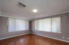 65 Merrang Cct Carramar WA 6031 $459,000 CALLING ALL GOLF ENTHUSIASTS Just a two minute drive to Carramar Golf Club, you are also just down the road from Wanneroo Botanical Golf! Not to mention you are surrounded by all the fabulous amenities Carramar residents get to enjoy including multiple great shopping centres, schools and parks, with super easy freeway access to boot. This spacious 4 bedroom, 2 bathroom home boasts loads of living space including a large front lounge/home theatre with timber look flooring, large master bedroom with a big ensuite bathroom. You can also enjoy entertaining in your open plan kitchen, meals and sunken lounge area with the kitchen including stainless steel appliances, breakfast bar, with space for butler’s pantry. The kids can play or relax in the a large games room which opens out to the large backyard, complete with room for a pool when you are ready! Features include: Master bedroom with walk in robe and ensuite Bedrooms well equipped with built in robes Upgraded LED lighting in Kitchen, Dining and Family areas Commercial security alarm with Building Perimeter alarm Double lock up garage Roller shutters Don’t miss this chance to secure this well presented and ideally located Carramar home, call today to find out more and book a private viewing. Features Air Conditioning Alarm System Built-In Wardrobes Close To Schools Close To Shops Close To Transport Garden