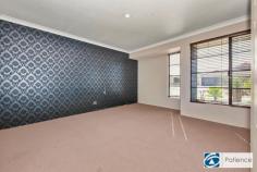 33 Rocklands Loop Carramar WA 6031 $425,000 Patience Brothers Shane and Vern are proud to present this trendy, low maintenance beauty to market. Located in a quiet street of Carramar this home has some great features, including excellent design, a modern kitchen with a bright splash back, polished concrete flooring, an expansive timber decked alfresco and artificial grass. The home flows well and has a functional floor plan, from the theatre room at the front to the wide open casual living zone and outside onto the expansive timber decked alfresco zone. An awesome home for entertaining friends. There is also ample driveway parking and room to safely store two cars away in the enclosed carport/garage which has a remote control door and access to the home through the shoppers entry. Features - Large modern kitchen with breakfast bar and feature splashback - Stainless steel appliances - Open plan living area with full length windows and views to the garden - Theatre room - Security doors - Polished flooring - Split system air-conditioning - Laundry and separate second toilet - Large master bedroom with his and her walk in robes - Master ensuite with double basin vanity and double shower. - 3 minor bedrooms all with new carpets and built in robes - Timber decked Alfresco entertaining area - Artificial grass - Garden Shed - Double garage with shopper's entry Hurry out - phone Shane now on 0419 944 609.
