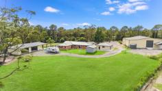 60 Debenham Road North Somersby NSW 2250 Featuring a fully renovated, light and airy 5-bedroom home, in-ground swimming pool, renovated granny flat and simply stunning large 25m x 18m industrial shed with new office fit out, kitchen facilities and full bathroom facilities, 90% complete. Mostly fenced, the land is flat and generally clear with bike tracks and secure horse paddock & shelter and potential for further development. Water supply is via underground bore. Two new garages have just been completed, one for parking over 4 cars and includes an expansive covered deck leading to pool. The other, an over-sized 2 car garage. The renovated home itself is presented as a very comfortable 5 bed plus study home with state-of-the-art kitchen, laundry and bathrooms. The oversize main bedroom suite enjoys the privacy of its own wing and has a new en-suite and walk in robe. The other 4 bedrooms, all with fitted out built-ins, are serviced by their own large, new bathroom and a study is adjacent to the expansive central living area off the ultra-modern kitchen. A wonderful feature fireplace & Television installation are built in to the corner of the central living area. A generous laundry, beautifully appointed, completes this outstanding home. Completion of landscaping & a minor amount of external finishing work to the home, granny flat and garage will complete the presentation of this property to the highest standard and establish it as a unique, midsize Somersby acreage, offering the very best in comfortable, practical living with huge potential for a business conducted from the Industrial Shed complex. This is a unique property & is located, around 5 minutes to the M1, 10 minutes to Kariong, 15 minutes to Gosford and about 30 minutes to Wahroonga. It is on the doorstop of all the great facilities the Central Coast now has to offer, including state of the art Hospitals, Schools, Shopping Centres – and of course NSW’s most beautiful beaches and waterways.