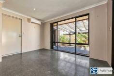 33 Rocklands Loop Carramar WA 6031 $425,000 Patience Brothers Shane and Vern are proud to present this trendy, low maintenance beauty to market. Located in a quiet street of Carramar this home has some great features, including excellent design, a modern kitchen with a bright splash back, polished concrete flooring, an expansive timber decked alfresco and artificial grass. The home flows well and has a functional floor plan, from the theatre room at the front to the wide open casual living zone and outside onto the expansive timber decked alfresco zone. An awesome home for entertaining friends. There is also ample driveway parking and room to safely store two cars away in the enclosed carport/garage which has a remote control door and access to the home through the shoppers entry. Features - Large modern kitchen with breakfast bar and feature splashback - Stainless steel appliances - Open plan living area with full length windows and views to the garden - Theatre room - Security doors - Polished flooring - Split system air-conditioning - Laundry and separate second toilet - Large master bedroom with his and her walk in robes - Master ensuite with double basin vanity and double shower. - 3 minor bedrooms all with new carpets and built in robes - Timber decked Alfresco entertaining area - Artificial grass - Garden Shed - Double garage with shopper's entry Hurry out - phone Shane now on 0419 944 609.