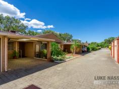 14/4 Page Road Kelmscott WA 6111 $189,000 Peaceful and secure complex amongst like minded people. Over 55’s complex which means really quiet and a great community feel. The perfect place to down size and still enjoy your own place of quiet. Set alongside the natural beauty of the Canning River and adjacent parkland yet close to the main shopping area, this roomy 2 bedroom Villa is immaculate in every way. It really presents beautifully. You don’t need to spend a cent. Extras include, ducted air conditioning and reverse cycle air conditioning, security screens, gas cooking, gas HWS and gas heating. The back paio is the perfect size so you don’t feel hemmed in because it overlooks the magnificent treetops. WOW! I think this is the best available. Why not have a look and see what you think.