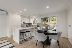 Unit 1/18 Second St Black Rock VIC 3193 $1,050,000 - $1,150,000 This renovated and ultra-stylish 2 bedroom villa offers luxury living within metres of sand and sea. Located up front in a boutique block of just three, embrace single-level simplicity with outstanding appeal as a first family home, downsizing choice or a high-return investment. The inspired open-plan living and dining, underscored by an all-new kitchen with sleek stone finishes, a waterfall-edged island bench and stainless-steel Kleenmaid appliances including an easy-clean induction cooktop, a full-sized dishwasher and an integrated fridge/freezer. Designed for entertaining not maintaining, neatly placed sliding glass connects the interior with the exterior on an elevated timber deck with exemplary perimeter privacy. A true extension of the interior, this protected showpiece will be enjoyed all year round. Stroll along the foreshore or the Bay Trial to iconic Half Moon Bay, Black Rock Village shopping, bus transport and a feast of bars, cafes and restaurants. Zoned to the highly sought-after Beaumaris Secondary College, Mentone Girls' Secondary College and Black Rock Primary School, your search ends here! - 2 large and bright bedrooms with built-in robes - Spacious open-plan living and dining - Brand-new L-shaped kitchen with a stone-topped island bench and the full suite of Kleenmaid appliances including an induction cooktop, dishwasher and a built-in fridge/freezer - Fully tiled bathroom featuring a frameless shower - Separate WC - Concealed laundry - Outdoor awnings - Elevated timber deck, perfect for alfresco dining and entertaining - Easily maintained garden - Remote-controlled garage with external access - Ducted heating plus split-system heating/cooling - Moments from schools, parkland, shopping, restaurants, transport and the local beach