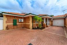 Unit 4/119 Eighth Ave Maylands WA 6051 Perfectly located between Beaufort Street and the Maylands train station, this 3 bedroom end villa is in a small well maintained group of 4. Situated just a short stroll to the Maylands entertainment hub or Beaufort Street, this plum property has no common walls and low strata fees! Features; • 88m2 of internal living area • Land size 236m2 • Kitchen with gas cooktop • All bedrooms with built-in robes • Reverse cycle air-conditioning • Bathroom with shower and bath • Separate laundry • Large undercover courtyard area and storeroom • Lock up garage and extra parking • No common walls • Low strata fees • Built in 1997