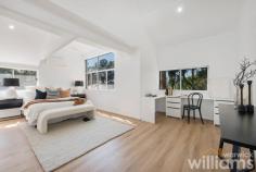 Unit 8/54 Hampden Rd Russell Lea NSW 2046 Renovated to an impressive standard throughout, this townhouse delivers style & space in a convenient location, a boutique block of eight with a northerly aspect. Bright living/dining space that flows to an oversized wrap around courtyard as well as a luxury open plan gas kitchen featuring stone benchtops & new appliances. The upper level has two bedrooms both with lofty, vaulted ceilings & built-in wardrobes. Sleek tiled bathroom with large waterfall shower. Two security undercover car spaces & lock up storeroom. Ready to move into with local eateries, bayside parks & CBD buses only 500 metres away. • Spacious combined living & dining area with air conditioner. • Light filled master bedroom with built in study desk & air conditioner. • Brand new plan kitchen with gas hotplate, wall oven & dishwasher. • Designer bathroom with classic vanity & waterfall shower. • Timber floors through out & large laundry with guest toilet. • Sunny wrap around paved courtyard & gardens, great for entertaining. • Two security undercover car spaces with lock up storeroom.