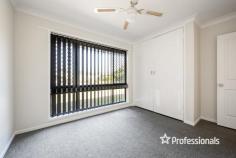 3 Prunis Court Wodonga VIC 3690 This solid 3-bedroom brick and tile home is positioned on a secure 750m2 allotment in a quiet Court location, within proximity to Wodonga’s CBD, St Monica’s Primary School, Wodonga West Primary School, and sporting grounds. It would make a perfect first home or excellent addition to your investment portfolio, with an expected rental return of $450 to $460 per week. The home has also been freshly painted and is neat and tidy throughout, offering the ability to move straight in with no immediate work to do. The three bedrooms are carpeted with two of the bedrooms offering built in robes and ceiling fans, whilst the good sized loungeroom offers a gas wall furnace as well as ducted evaporative cooling throughout. The modern family bathroom features a shower over bath as well as a second toilet, a functional laundry with direct access outside, and the separate meals area adjoins the practical kitchen which has a stainless steel electric upright oven, rangehood and corner pantry. Entertaining will be a breeze with direct access off the meals area to the large 20x3m approx undercover entertaining area, with the secure carport adjoining the home offering good storage and a lockable roller door for peace of mind. The very private rear yard features established trees and room for the kids to play or the animals to roam. With plenty of scope to further improve or add your own special touches, your prompt inspection of 3 Prunis Court in Wodonga is recommended.